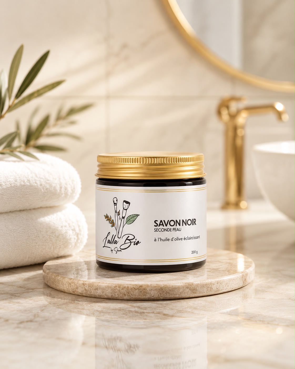 Savon noir à l'huile d'olive éclaircissant
